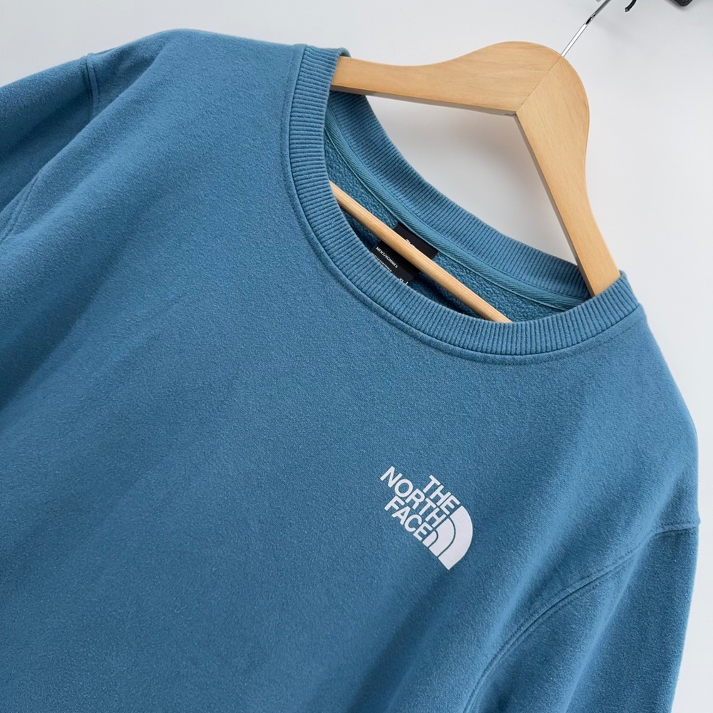 The North Face Sweatshirt Mens XL Blue Fleece Crew Neck Never Stop Exploring